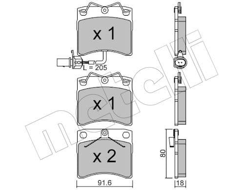 set placute frana,frana disc METELLI 22-0163-2
