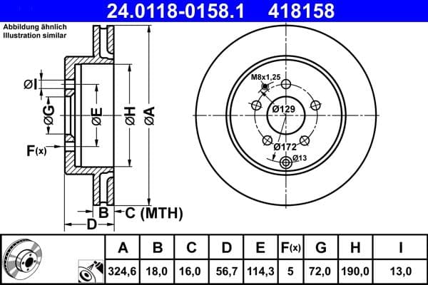 Disc frana ATE 24.0118-0158.1