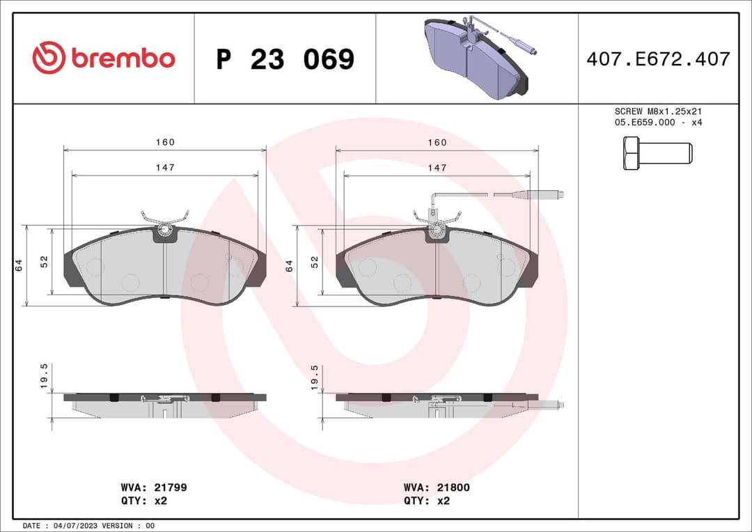 set placute frana,frana disc BREMBO PRIME LINE P 23 069