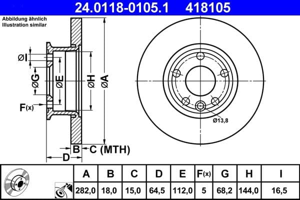 Disc frana ATE 24.0118-0105.1