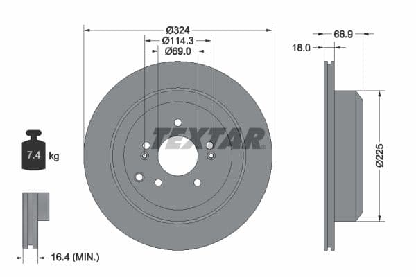 Disc frana TEXTAR PRO 92242603