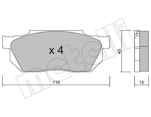 set placute frana,frana disc METELLI 22-0247-0
