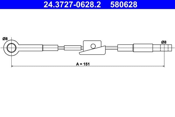 Cablu, frana de parcare ATE 24.3727-0628.2