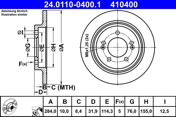 Disc frana ATE 24.0110-0400.1