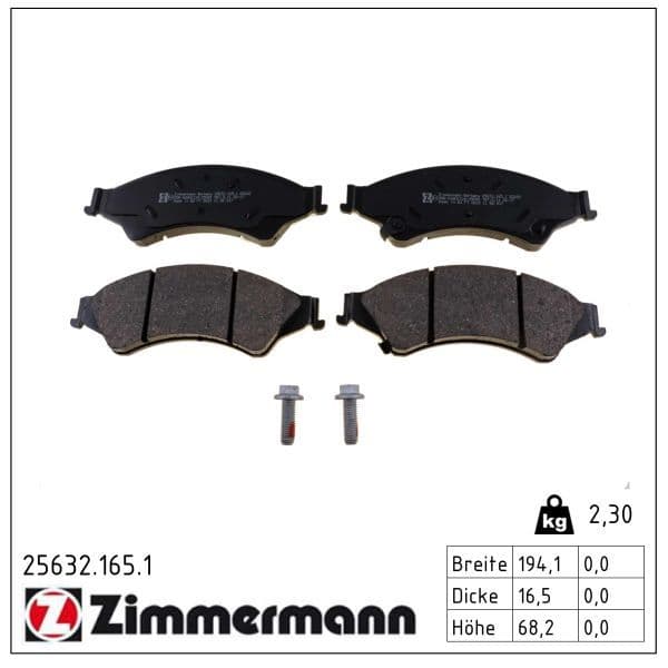 set placute frana,frana disc ZIMMERMANN 25632.165.1