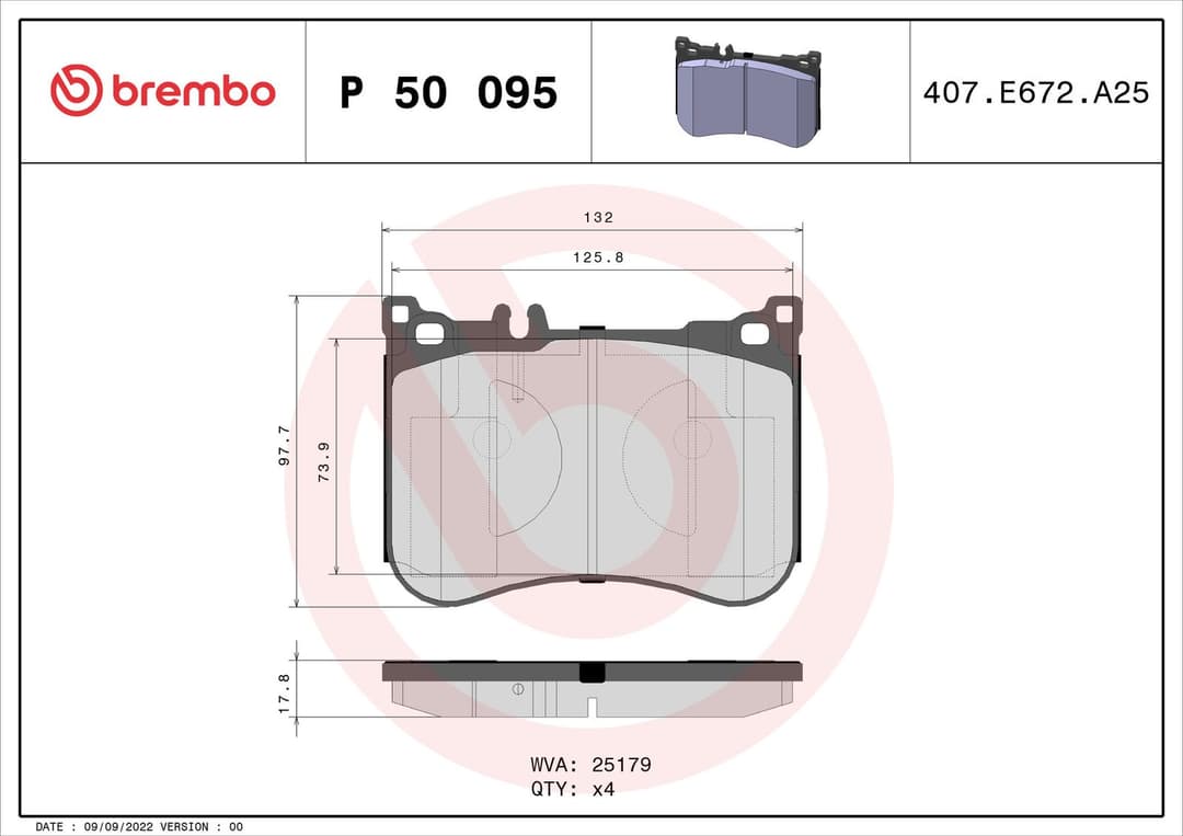 set placute frana,frana disc BREMBO PRIME LINE P 50 095