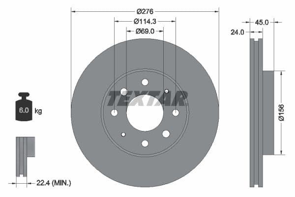 Disc frana TEXTAR 92110500