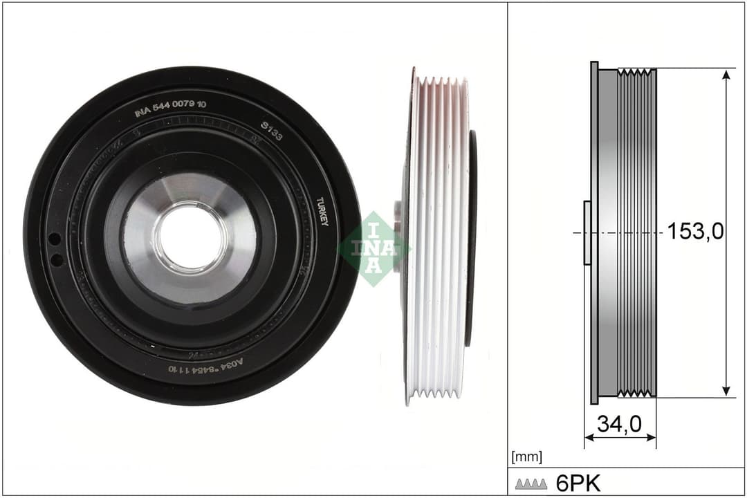 Fulie curea, arbore cotit Schaeffler INA 544 0079 10