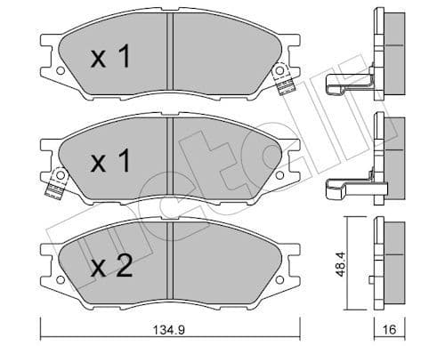 set placute frana,frana disc METELLI 22-0810-0