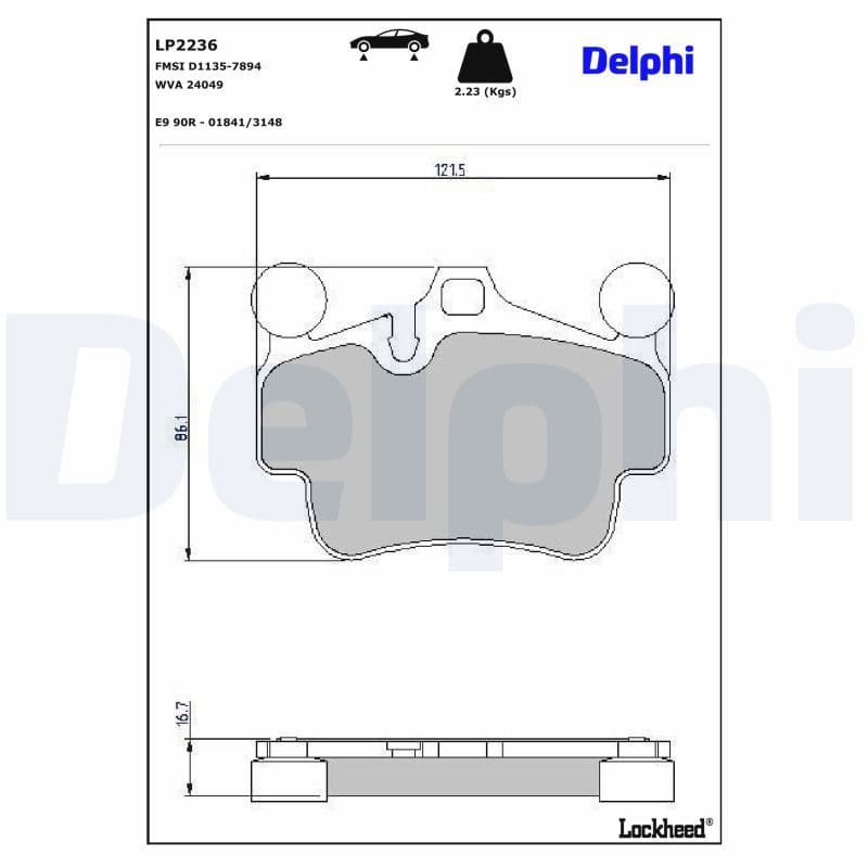 set placute frana,frana disc DELPHI LP2236