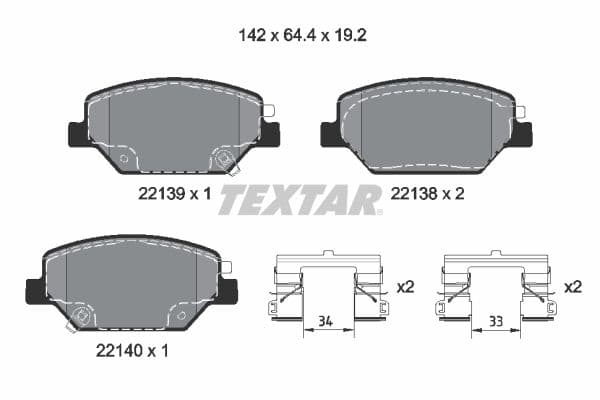 set placute frana,frana disc TEXTAR 2213901