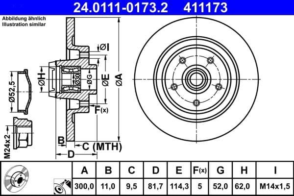 Disc frana ATE 24.0111-0173.2