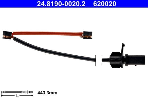 senzor de avertizare,uzura placute de frana ATE 24.8190-0020.2