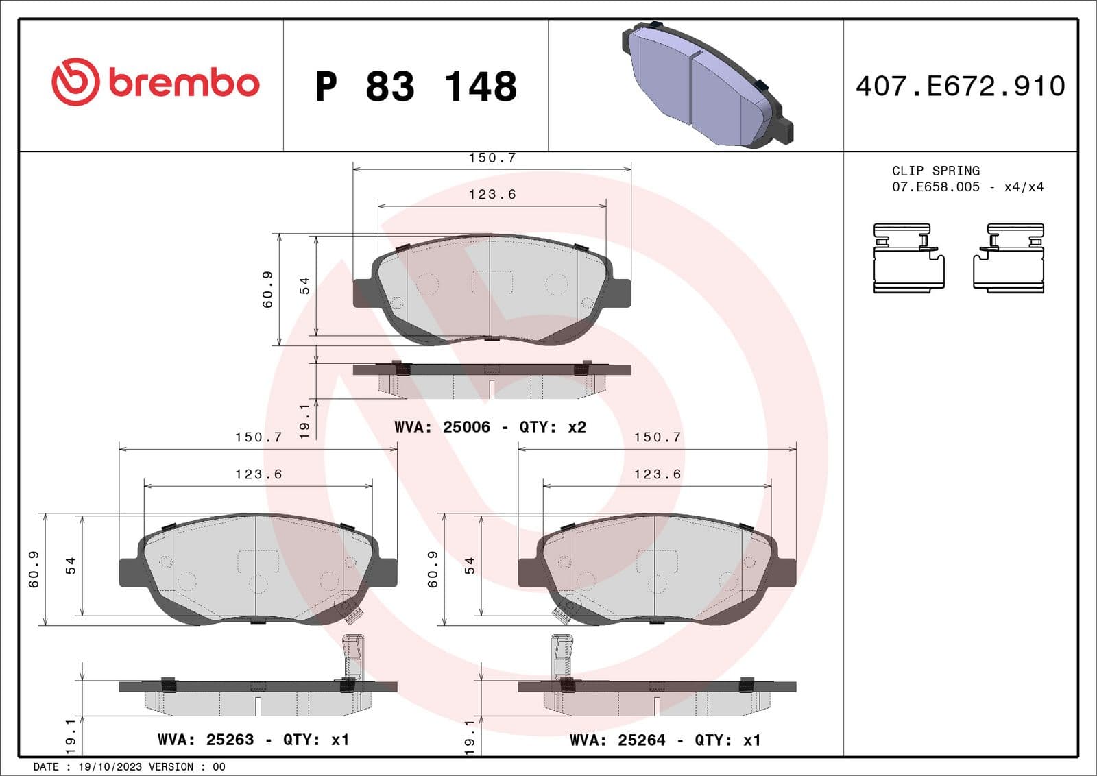 set placute frana,frana disc BREMBO PRIME LINE P 83 148