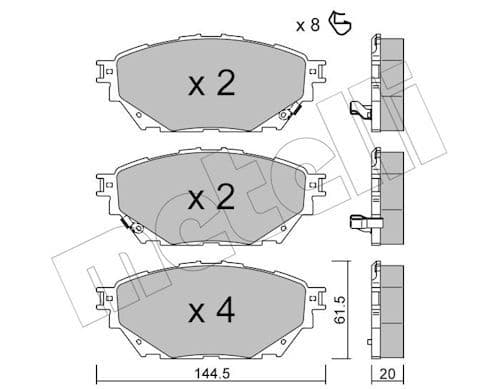 set placute frana,frana disc METELLI 22-1222-0