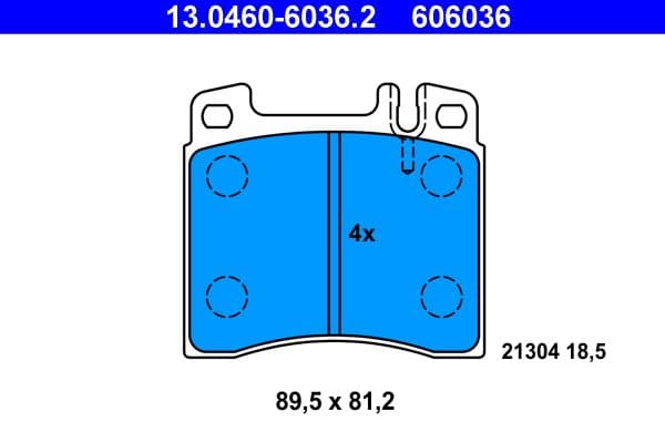 set placute frana,frana disc ATE 13.0460-6036.2