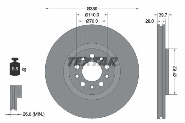 Disc frana TEXTAR PRO 92220903