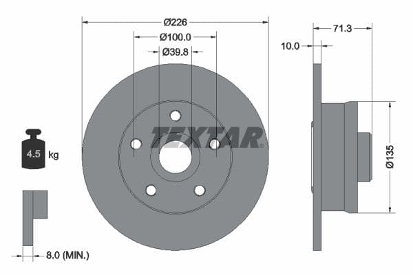 Disc frana TEXTAR 92153800