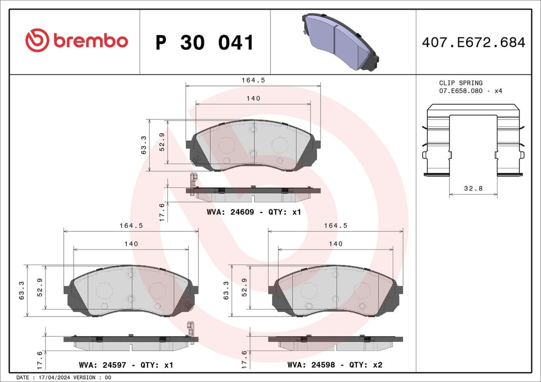 set placute frana,frana disc BREMBO PRIME LINE P 30 041