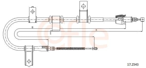 Cablu, frana de parcare COFLE 17.2543