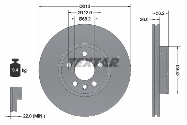 Disc frana TEXTAR PRO+ 92109905