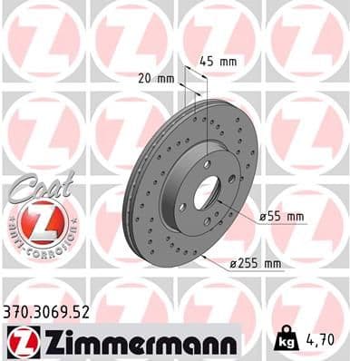 Disc frana ZIMMERMANN SPORT Z 370.3069.52