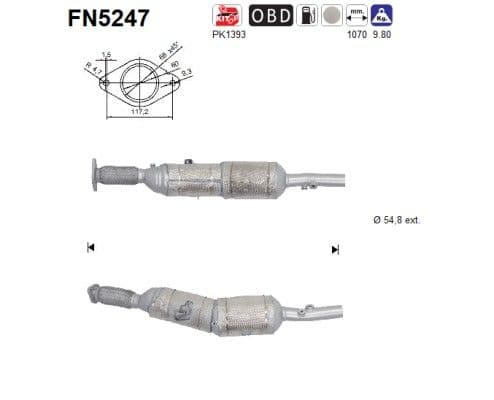 Filtru funingine/particule, sist.de esapament AS FN5247