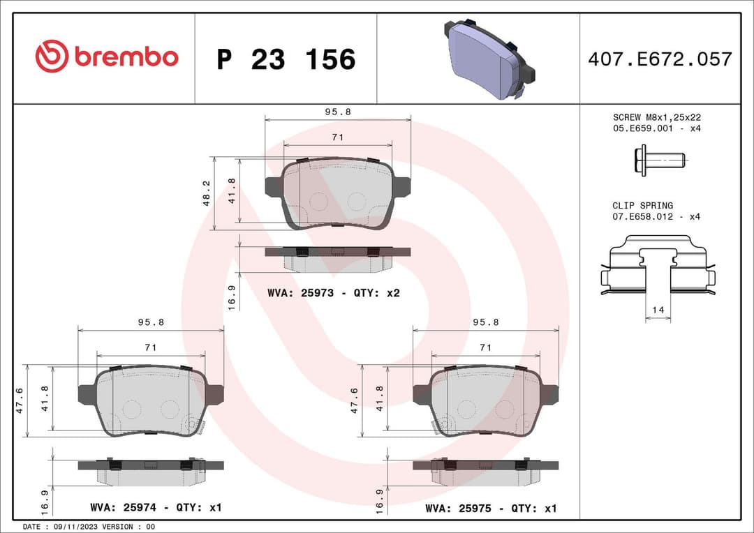 set placute frana,frana disc BREMBO PRIME LINE P 23 156