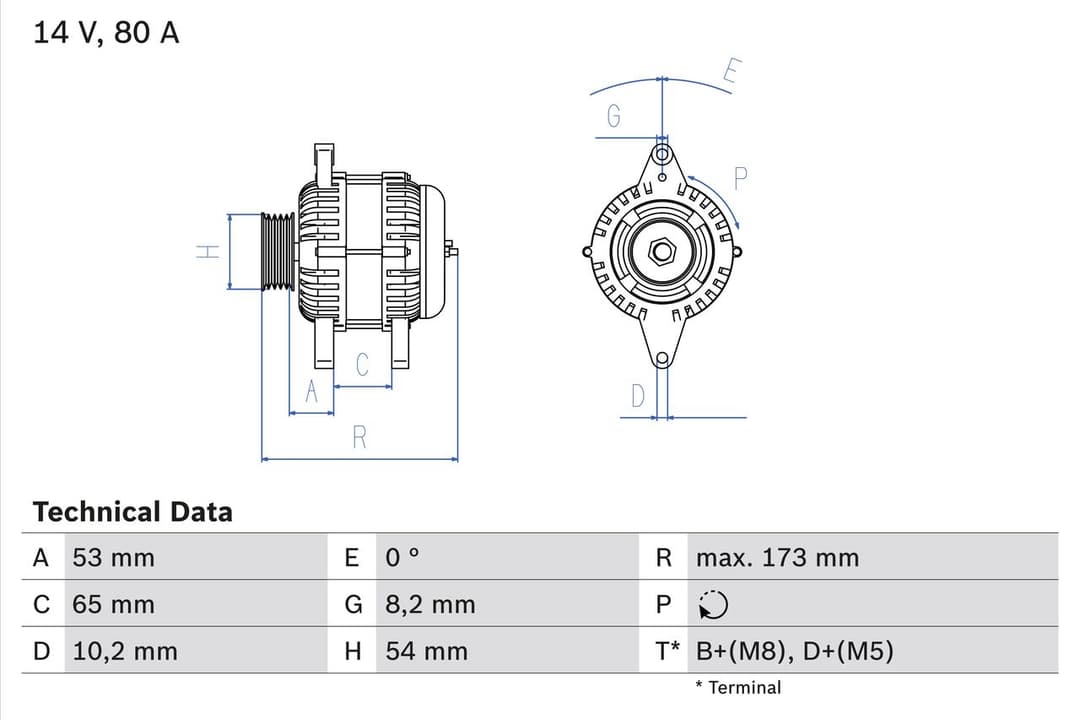 Generator / Alternator BOSCH 0 986 041 381