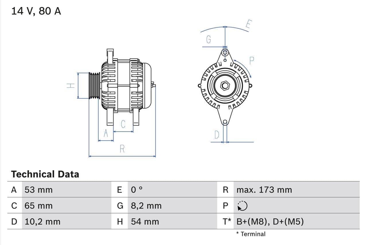 Generator / Alternator BOSCH 0 986 041 381