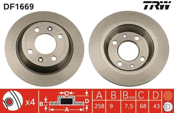 Disc frana TRW DF1669