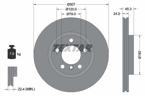 Disc frana TEXTAR PRO+ 92275605