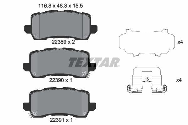 set placute frana,frana disc TEXTAR 2238901