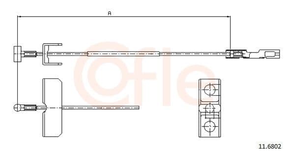 Cablu, frana de parcare COFLE 11.6802