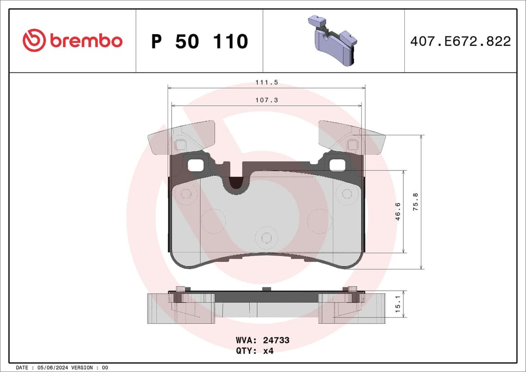 set placute frana,frana disc BREMBO PRIME LINE P 50 110