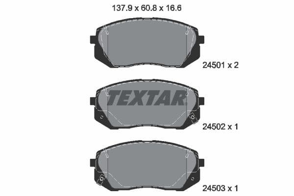 set placute frana,frana disc TEXTAR Q+ 2450101