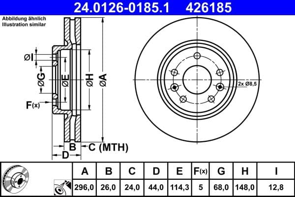 Disc frana ATE 24.0126-0185.1