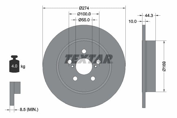 Disc frana TEXTAR PRO 92333703