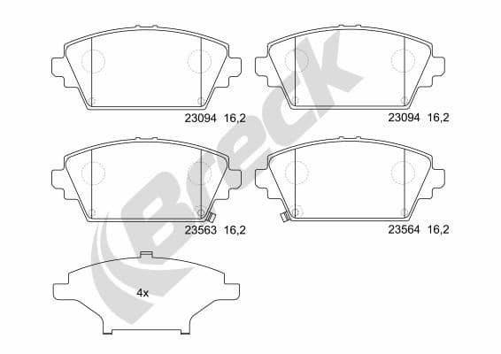 set placute frana,frana disc BRECK 23094 00 701 00