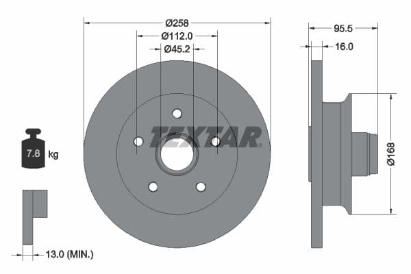 Disc frana TEXTAR 92053000