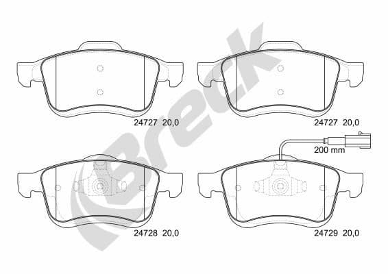 set placute frana,frana disc BRECK 24727 00 701 10