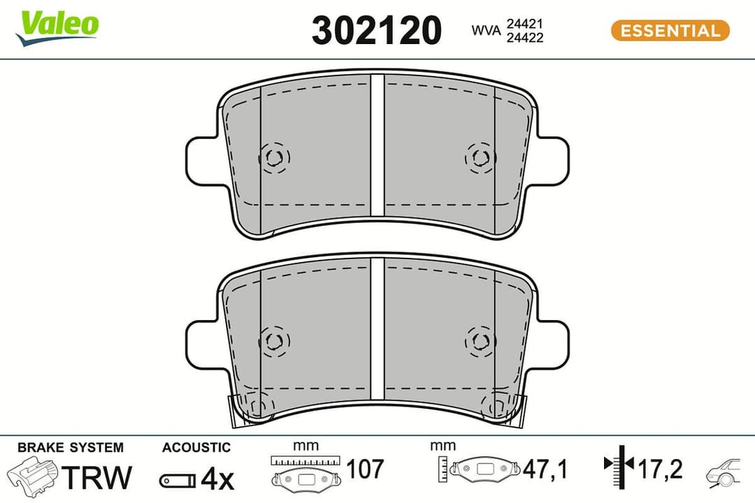 set placute frana,frana disc VALEO 302120