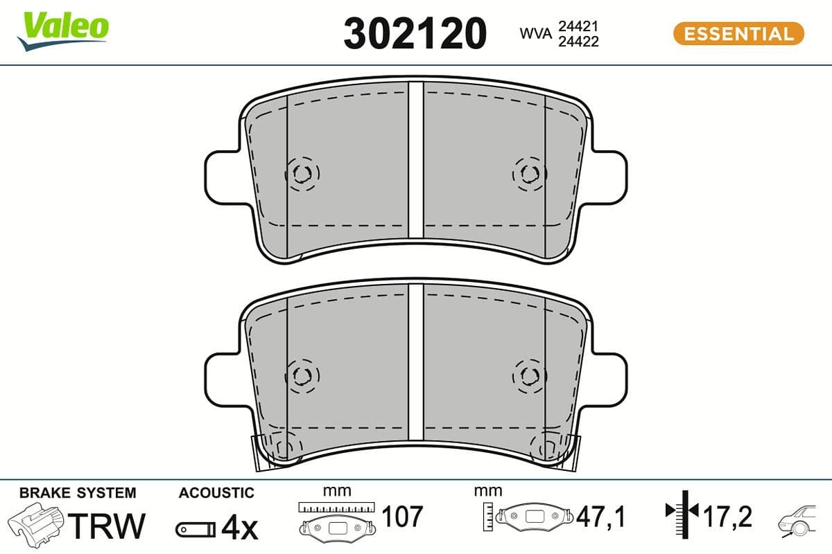 set placute frana,frana disc VALEO 302120