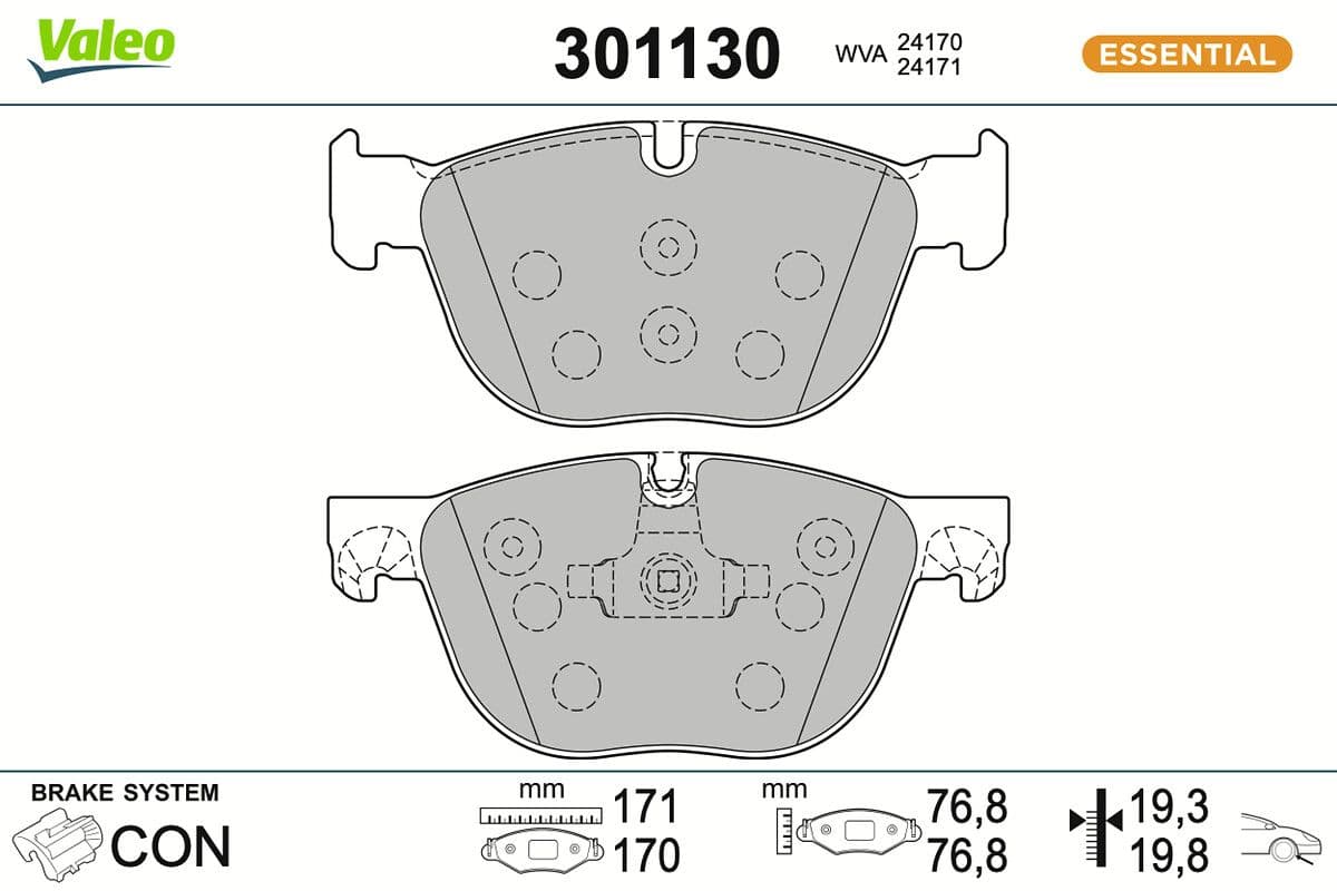 set placute frana,frana disc VALEO 301130