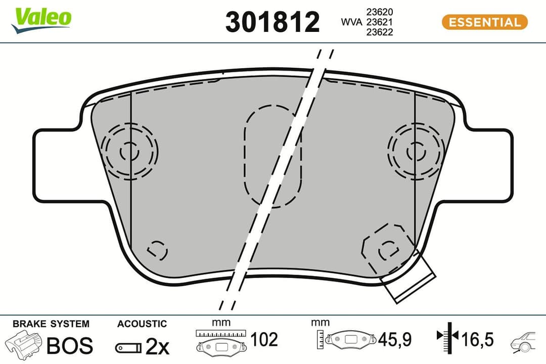 set placute frana,frana disc VALEO 301812