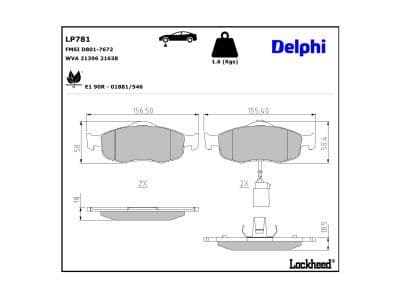 set placute frana,frana disc DELPHI LP781