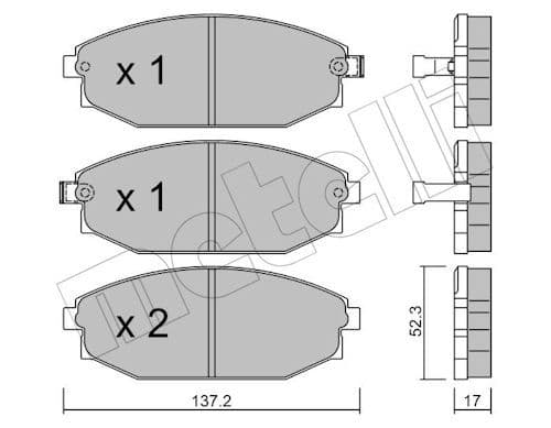 set placute frana,frana disc METELLI 22-0363-0