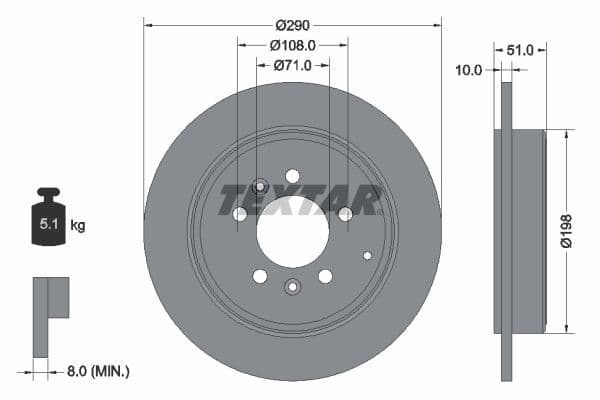 Disc frana TEXTAR 92112000