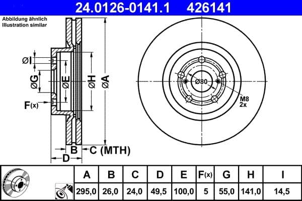 Disc frana ATE 24.0126-0141.1