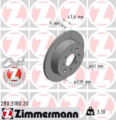 Disc frana ZIMMERMANN COAT Z 280.3180.20